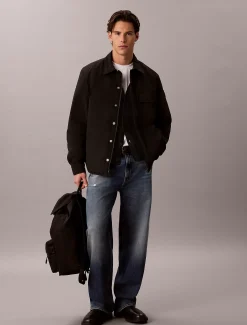 Katoenen vest met relaxte pasvorm en textuur