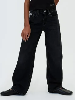 Kinderjeans met hoge taille en wijde pijpen