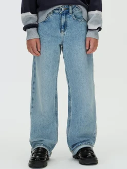 Kinderjeans met hoge taille en wijde pijpen