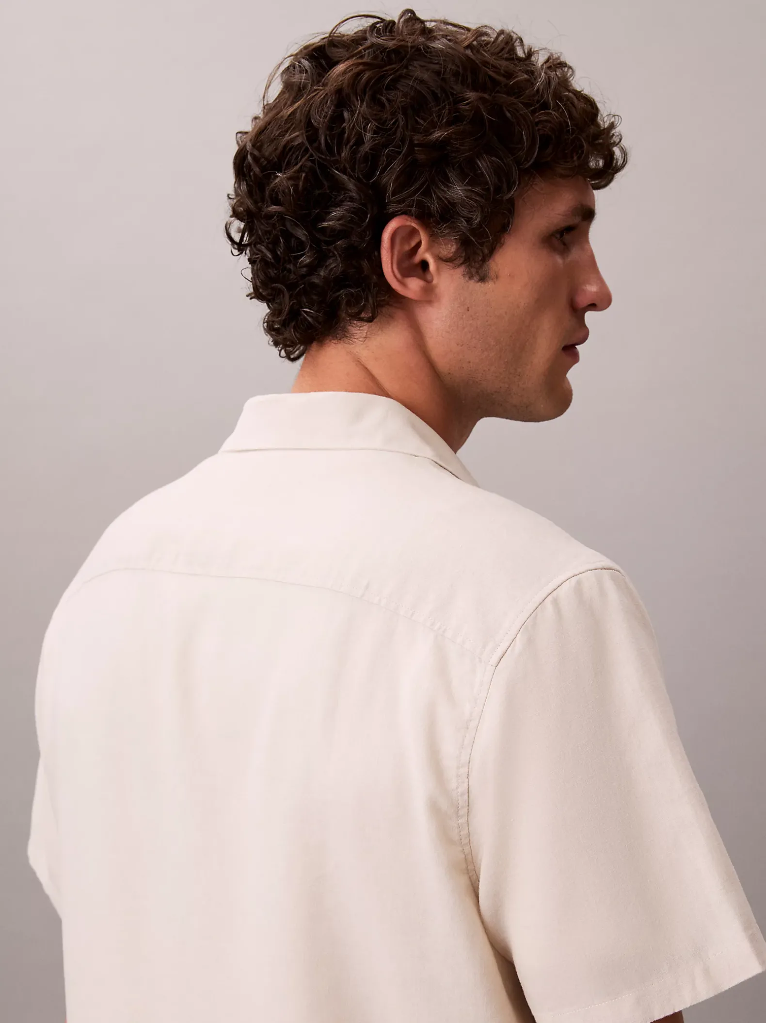 Klassiek button-down overhemd van linnenmix