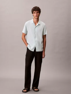 Klassiek button-down overhemd van linnenmix