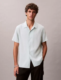 Klassiek button-down overhemd van linnenmix