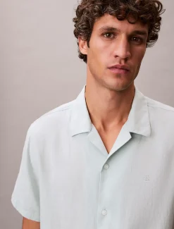 Klassiek button-down overhemd van linnenmix