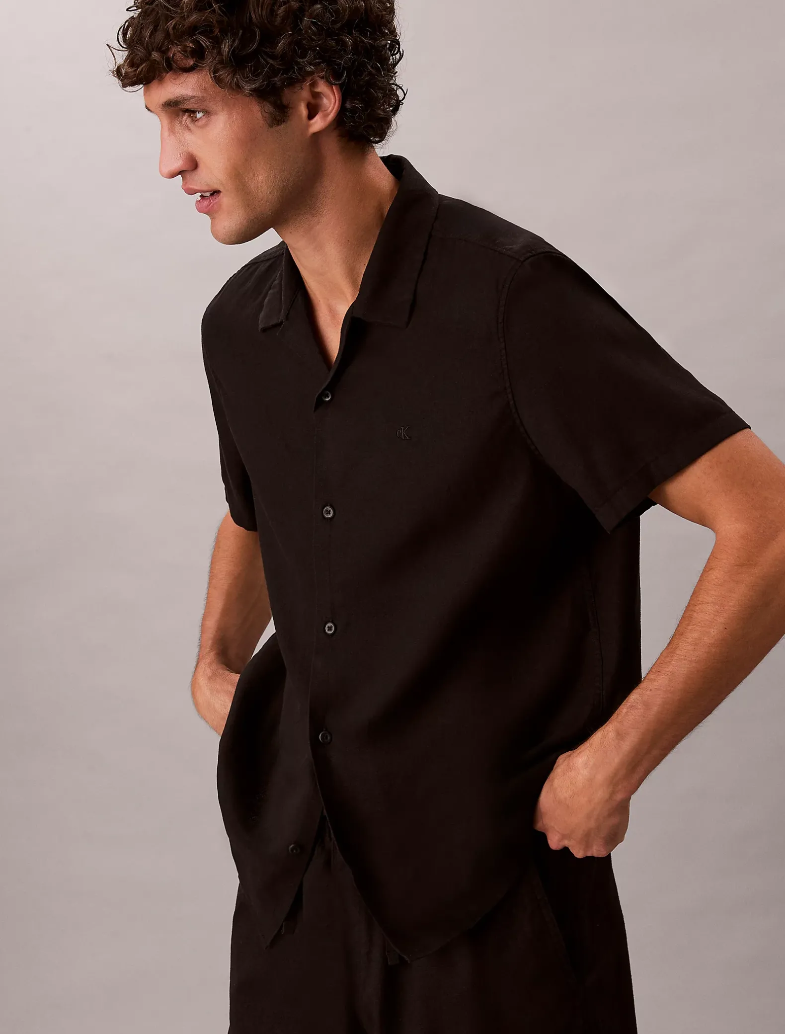 Klassiek button-down overhemd van linnenmix