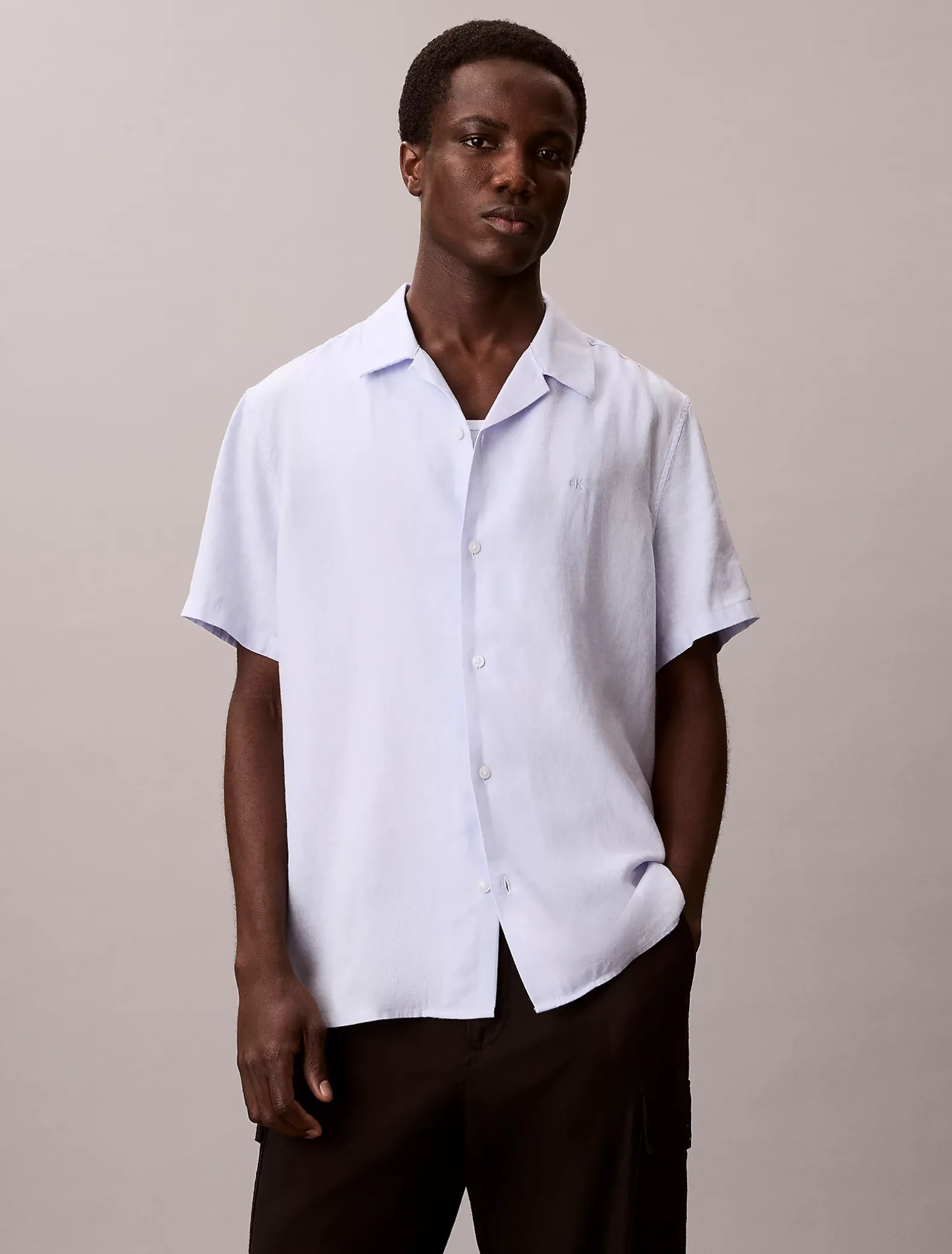 Klassiek button-down overhemd van linnenmix