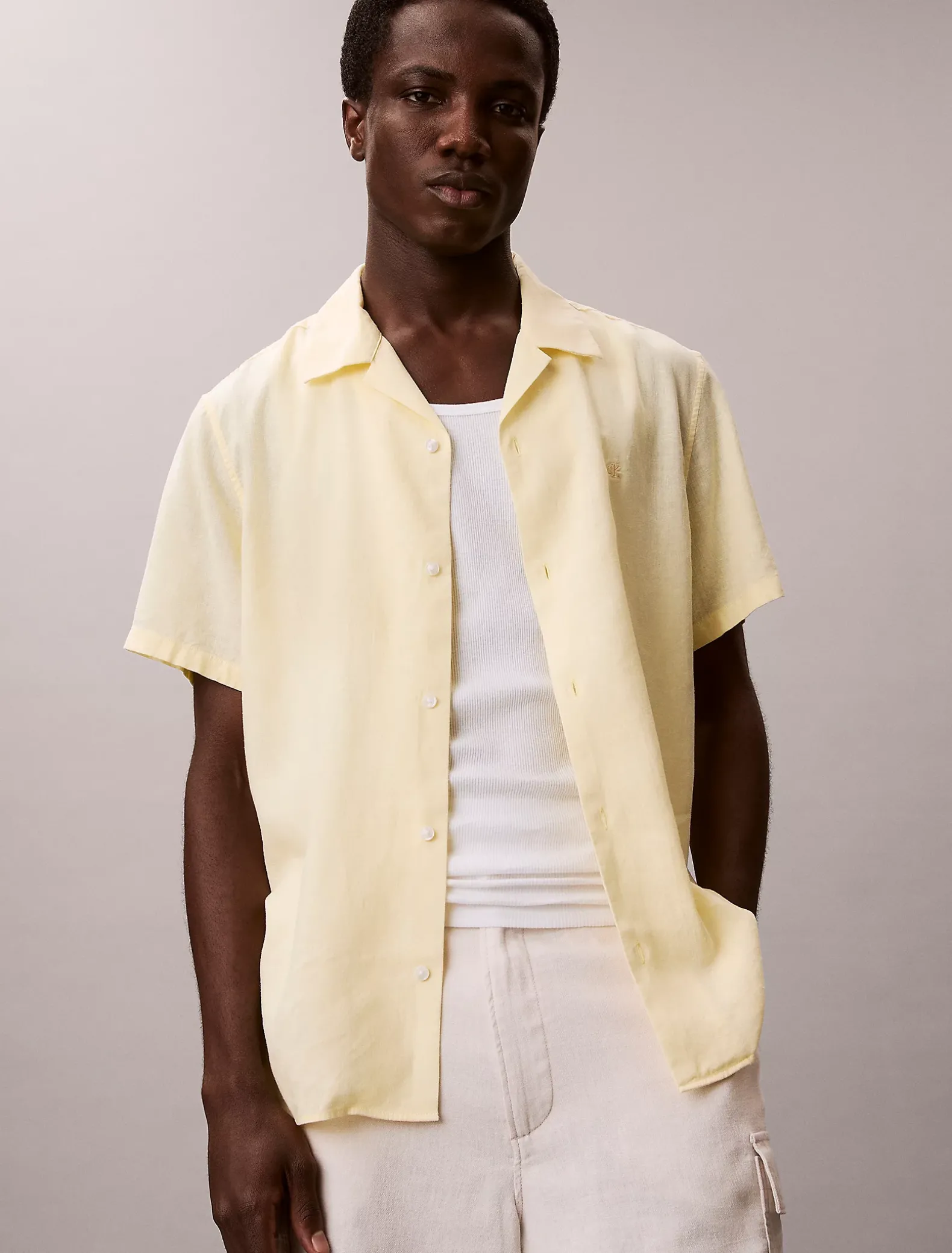 Klassiek button-down overhemd van linnenmix