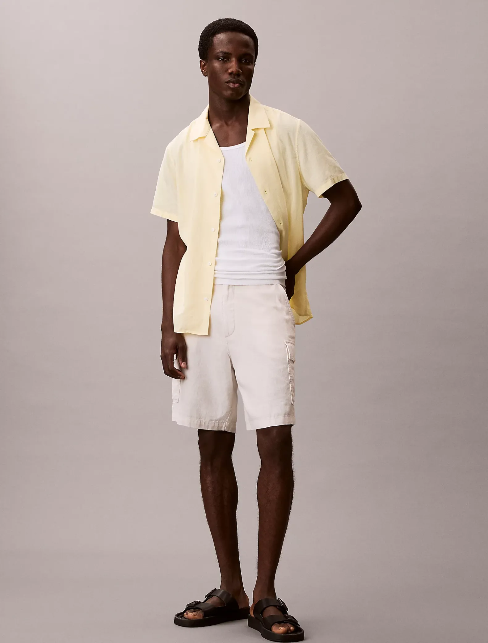 Klassiek button-down overhemd van linnenmix