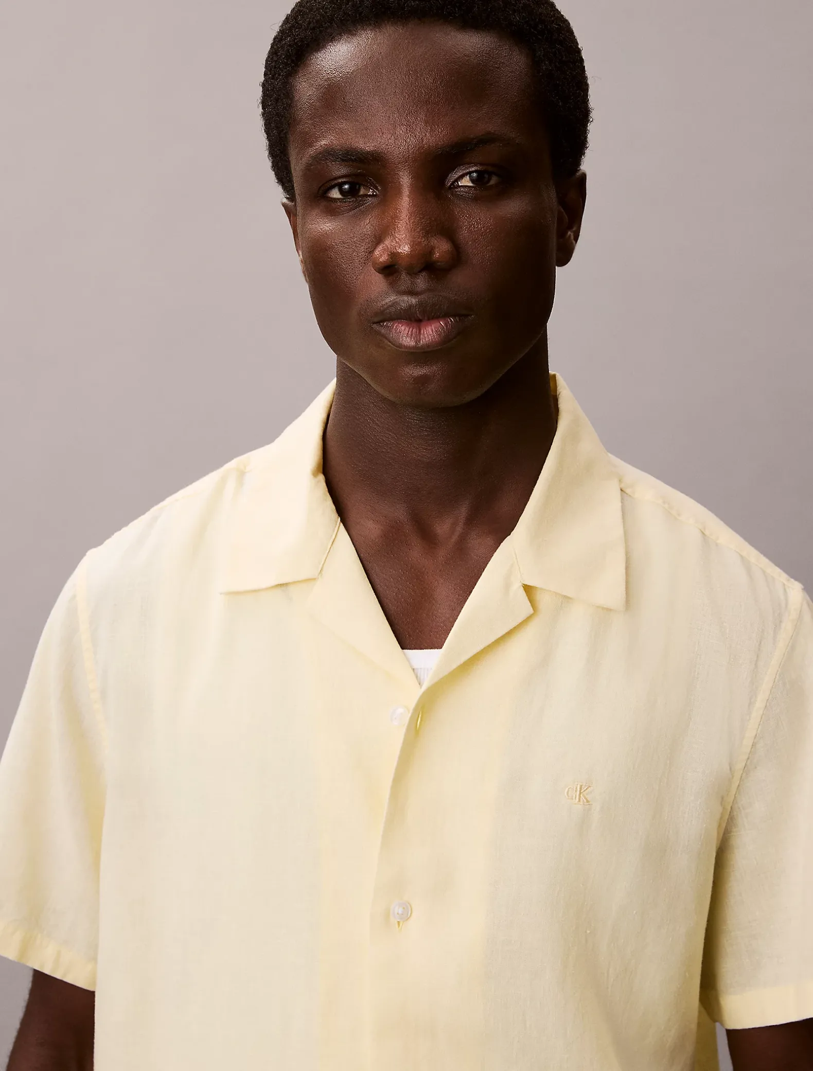 Klassiek button-down overhemd van linnenmix