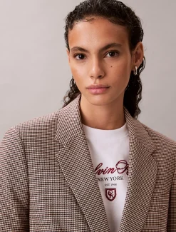 Klassieke blazer van technisch geverfd garen
