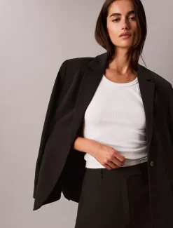 Klassieke blazer van zachte twill