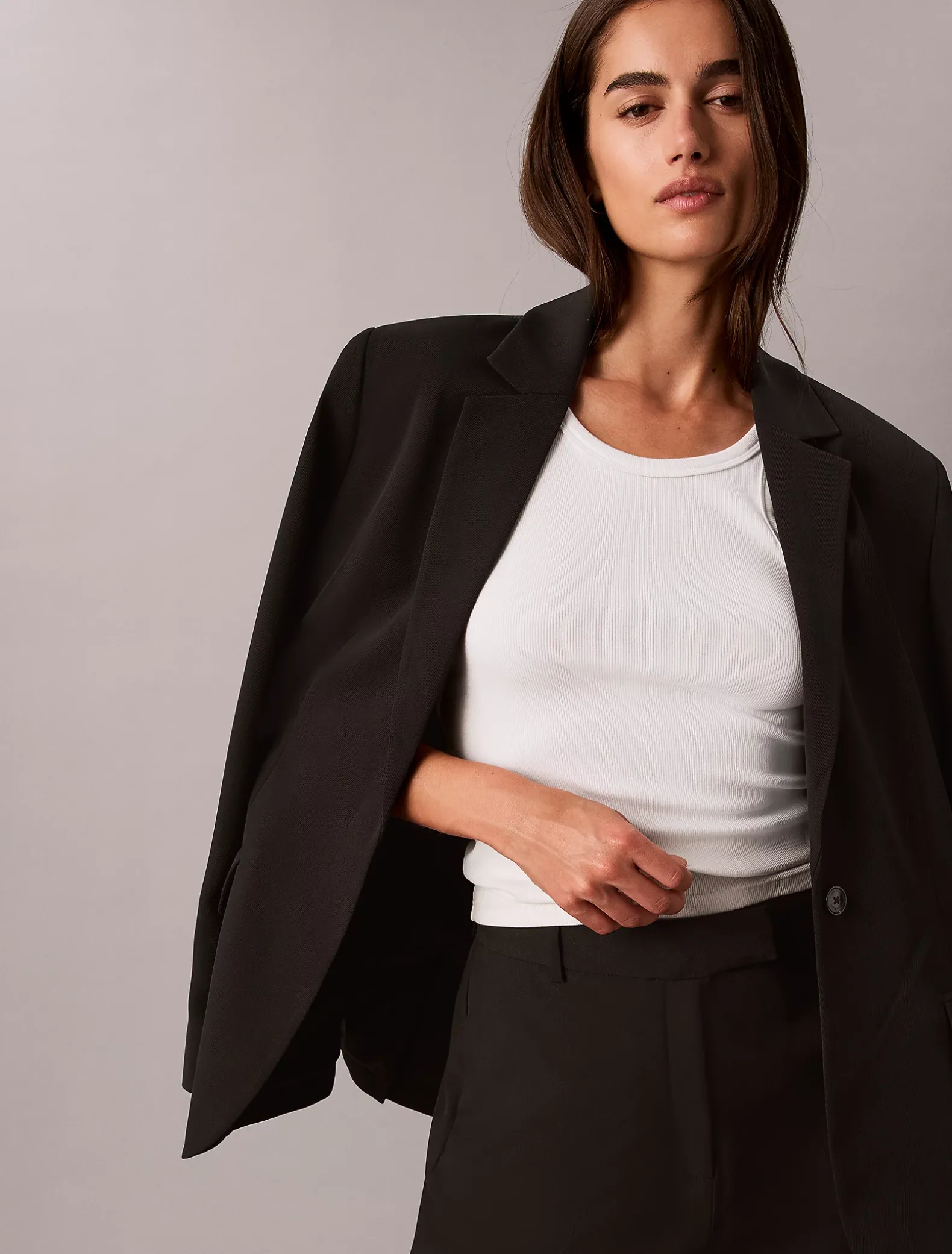 Klassieke blazer van zachte twill