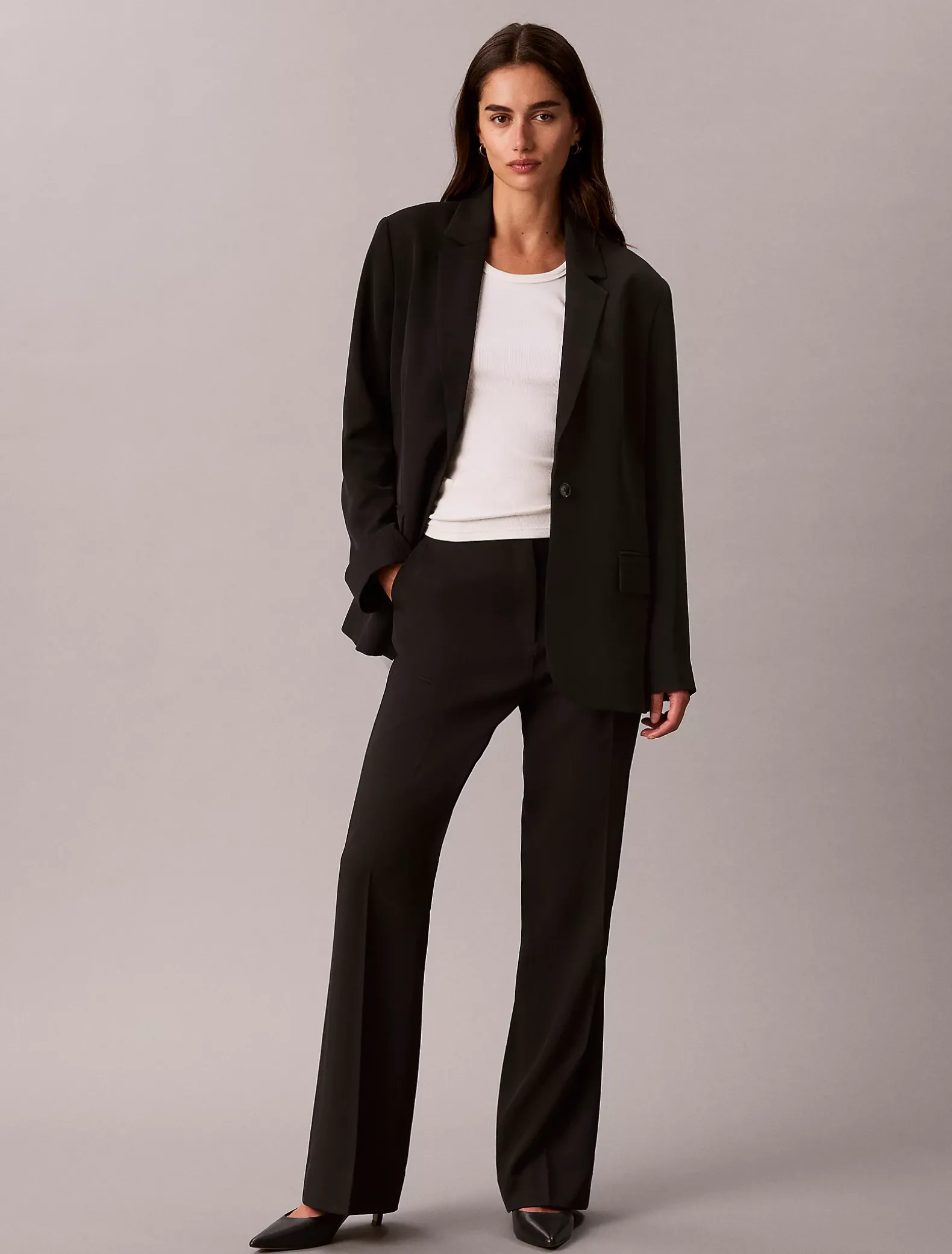 Klassieke blazer van zachte twill