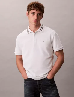 Klassieke polo met monogram en piqué tips