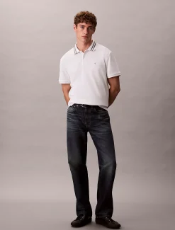 Klassieke polo met monogram en piqué tips