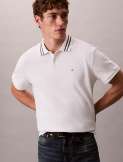 Klassieke polo met monogram en piqué tips
