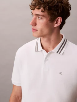 Klassieke polo met monogram en piqué tips