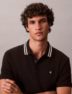 Klassieke polo met monogram en piqué tips
