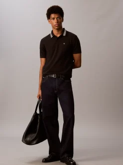 Klassieke polo met monogram en piqué tips