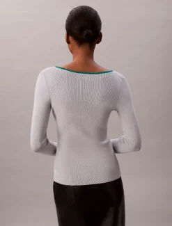 Klassieke sweater met ronde hals van katoenmix