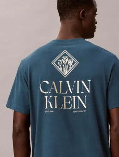 Klassiek T-shirt met grafisch rozenlogo
