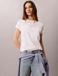 Klassiek T-shirt met logoscript