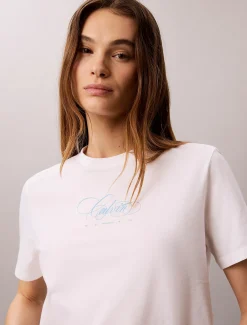 Klassiek T-shirt met logoscript