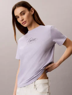 Klassiek T-shirt met logoscript