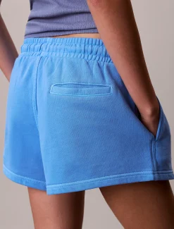 Korte joggingbroek van gewassen badstofkatoen
