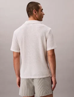 Korte zwemshort met trekkoord - Seersucker