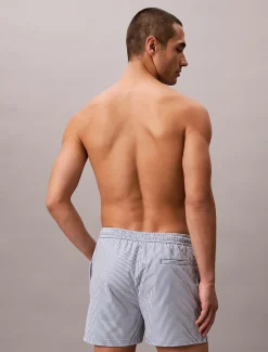 Korte zwemshort met trekkoord - Seersucker