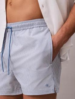 Korte zwemshort met trekkoord - Seersucker