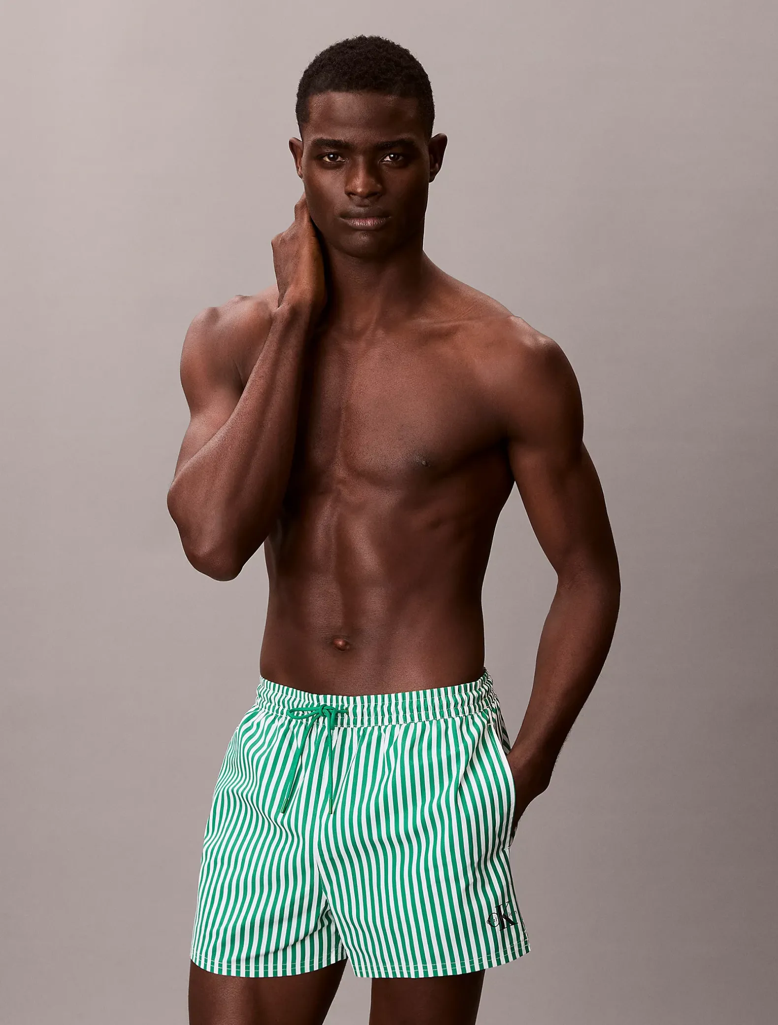 Korte zwemshort met trekkoord - CK Monogram