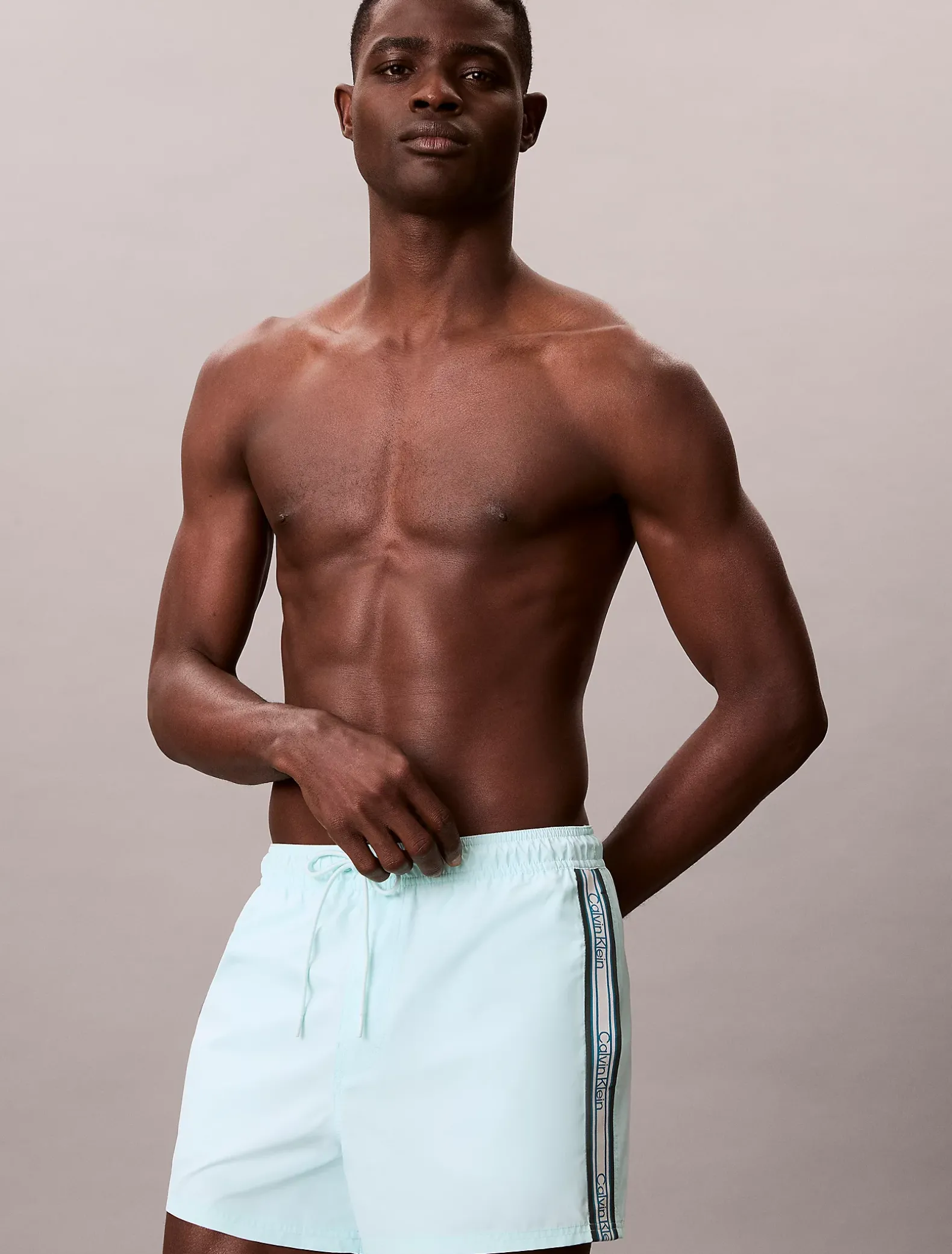 Korte zwemshort met trekkoord - CK Icon