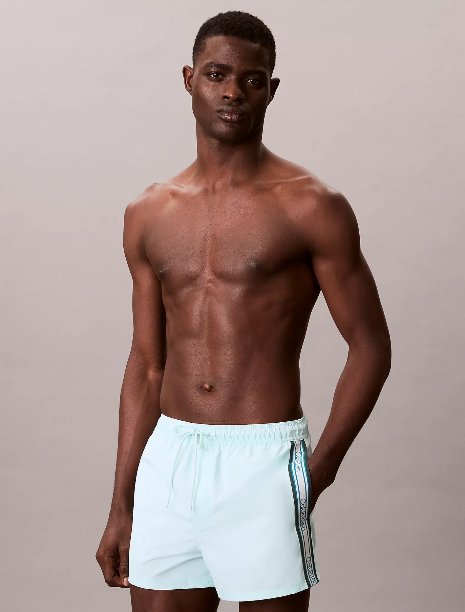 Korte zwemshort met trekkoord - CK Icon