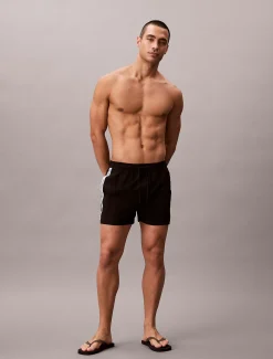 Korte zwemshort met trekkoord - Logo Tape