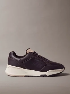 Lederen stevige sneakers in dad-stijl