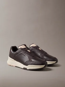 Lederen stevige sneakers in dad-stijl