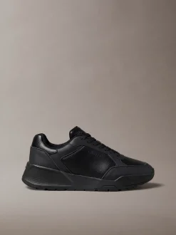 Lederen stevige sneakers in dad-stijl