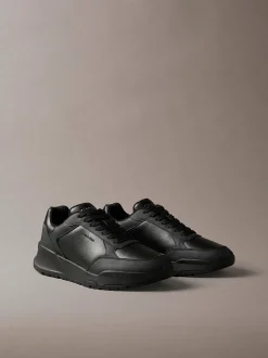 Lederen stevige sneakers in dad-stijl
