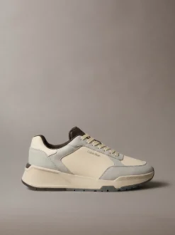 Lederen stevige sneakers in dad-stijl