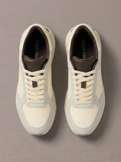 Lederen stevige sneakers in dad-stijl