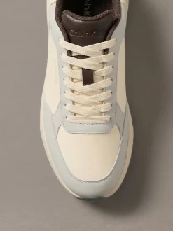 Lederen stevige sneakers in dad-stijl