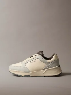 Lederen stevige sneakers in dad-stijl