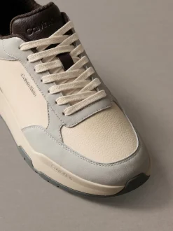 Lederen stevige sneakers in dad-stijl