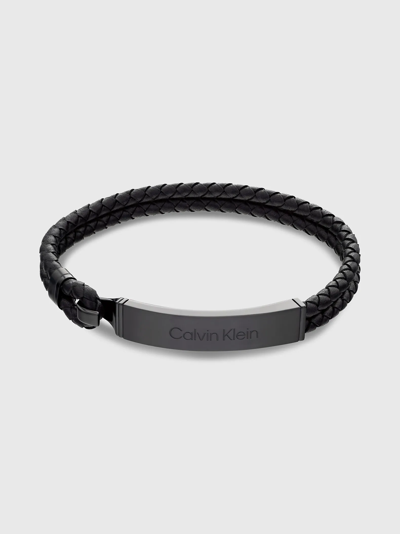 Leren armband met gesp met metalen logo