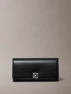 Leren bifold portemonnee met monogramlogo-embleem