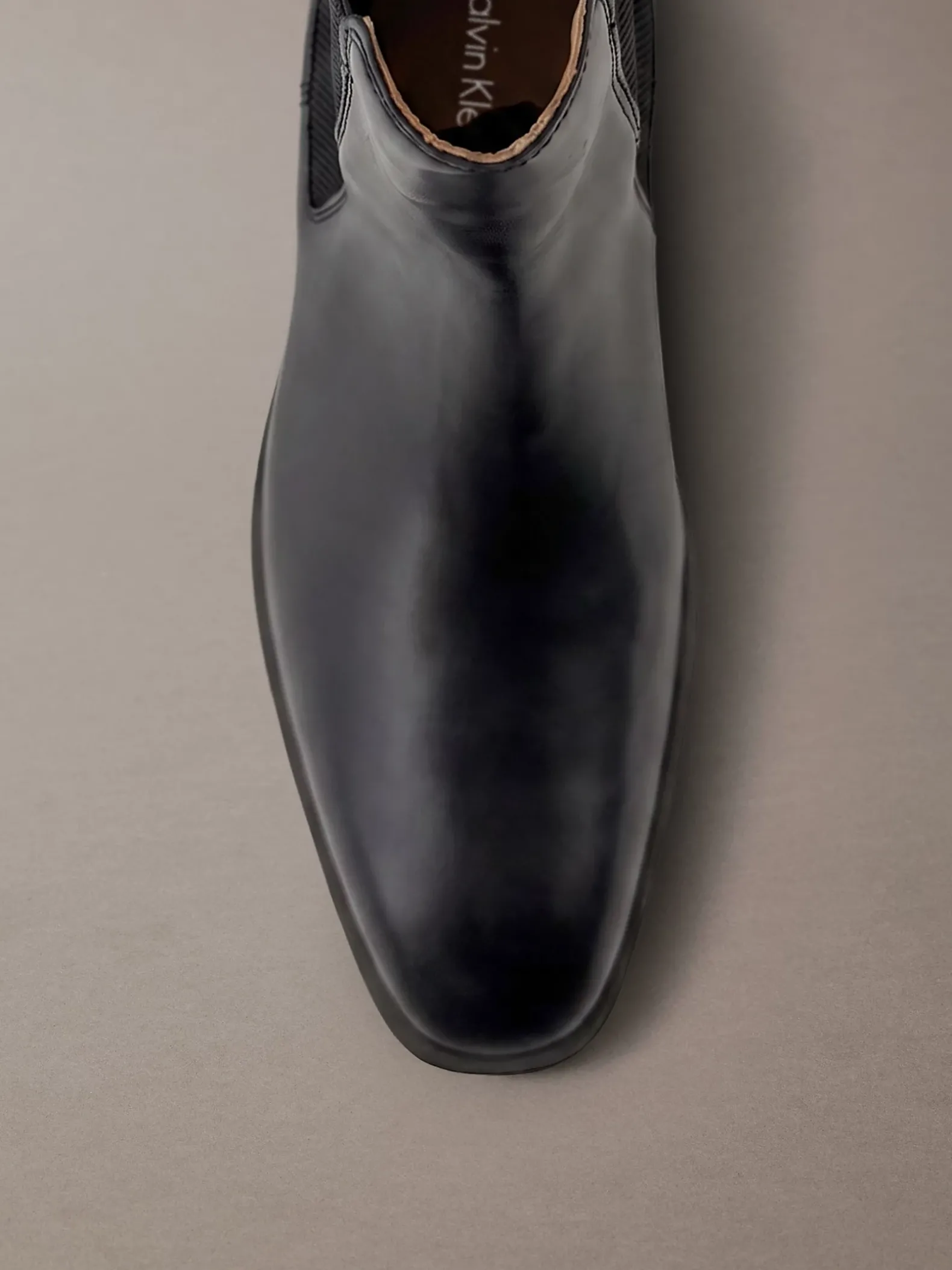 Leren Chelsea-boots met amandelteen