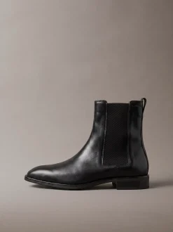 Leren Chelsea-boots met amandelteen