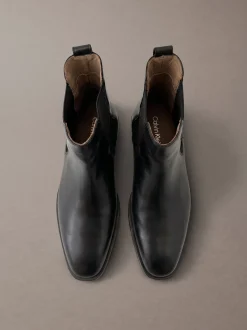 Leren Chelsea-boots met amandelteen