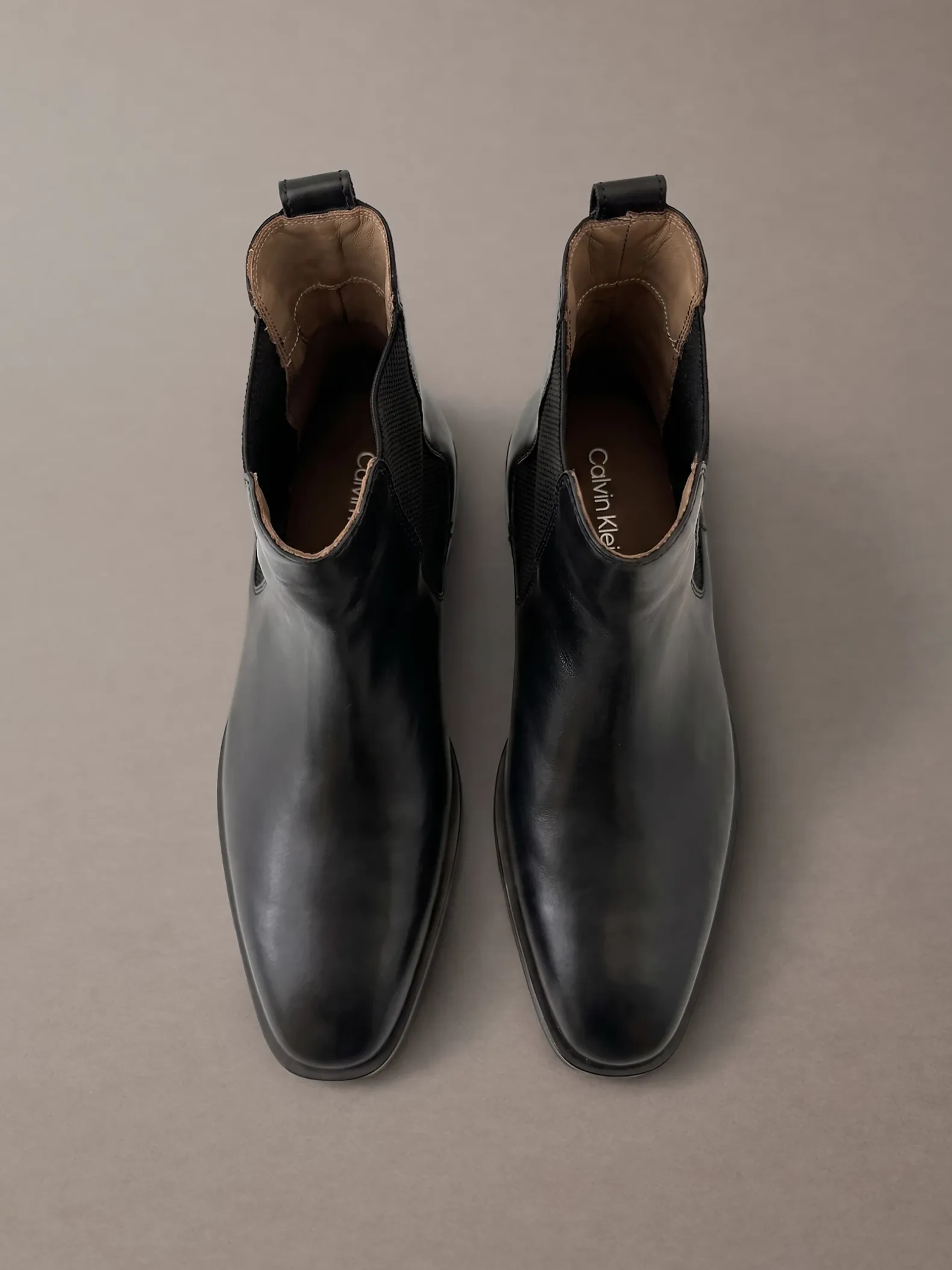 Leren Chelsea-boots met amandelteen